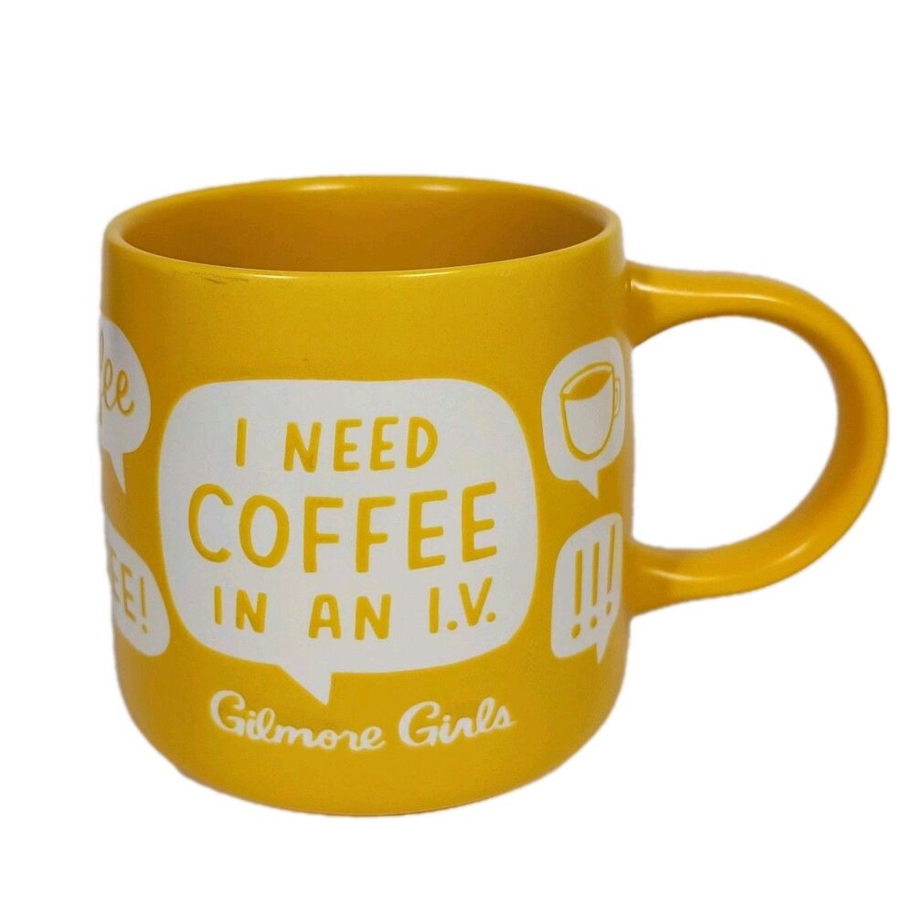 Gilmore Girls Oversized Yellow Coffee Mug Hallmark Stoneware Luke's Lorelai Rory